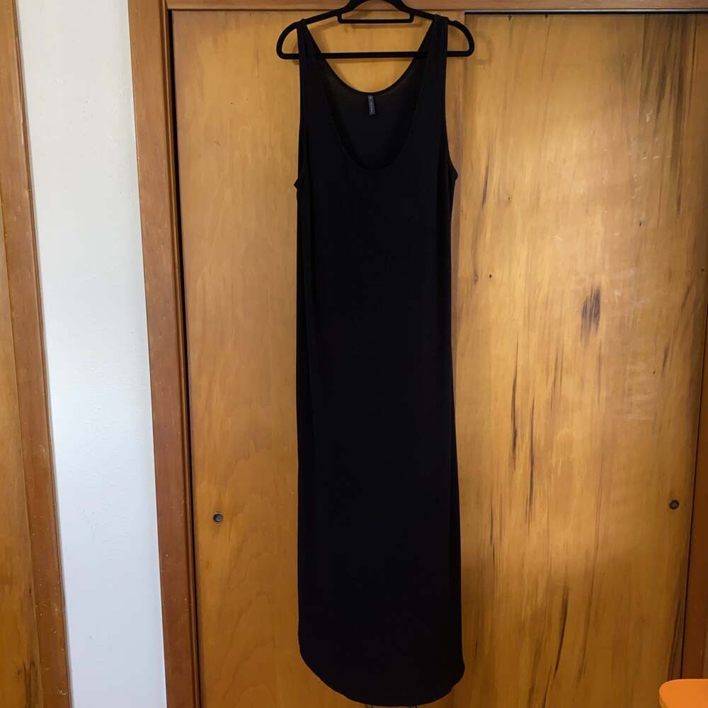 Riller & Fount Black Tank Dress Maxi Micromodal Neutral Minimalist Capsule Soft